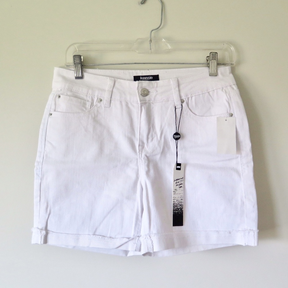 COPY - NWT Kensie White Cuffed Stretch Jean Shorts